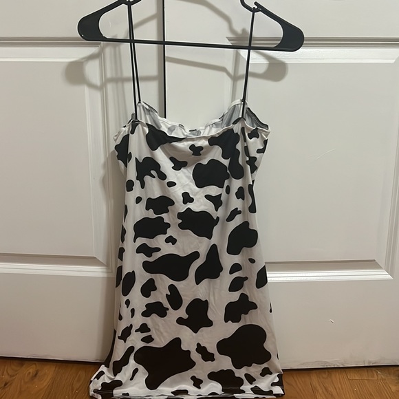 Cowprint square neck mini dress - Picture 2 of 2
